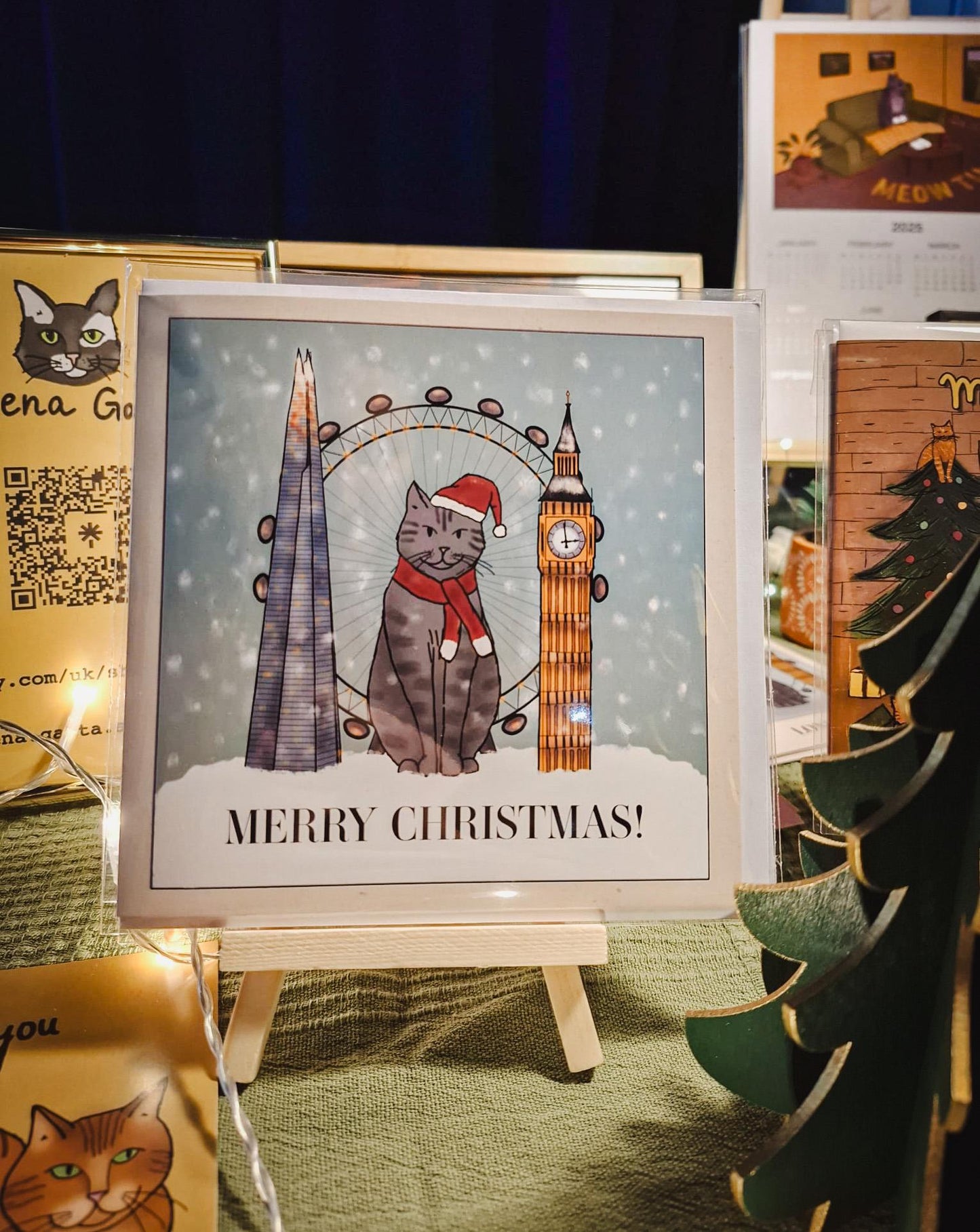 Christmas Card London Cat