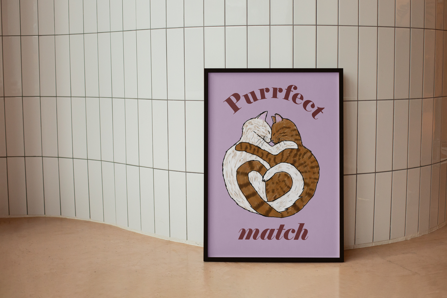 Purrfect Match Cat Print ❤️