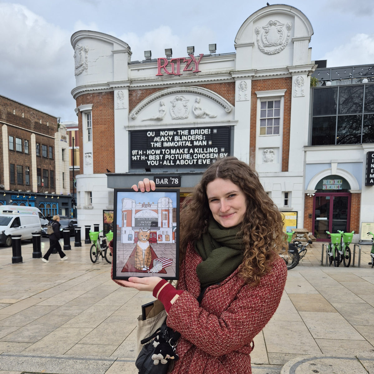 Ritzy Brixton Cinema Cat Print