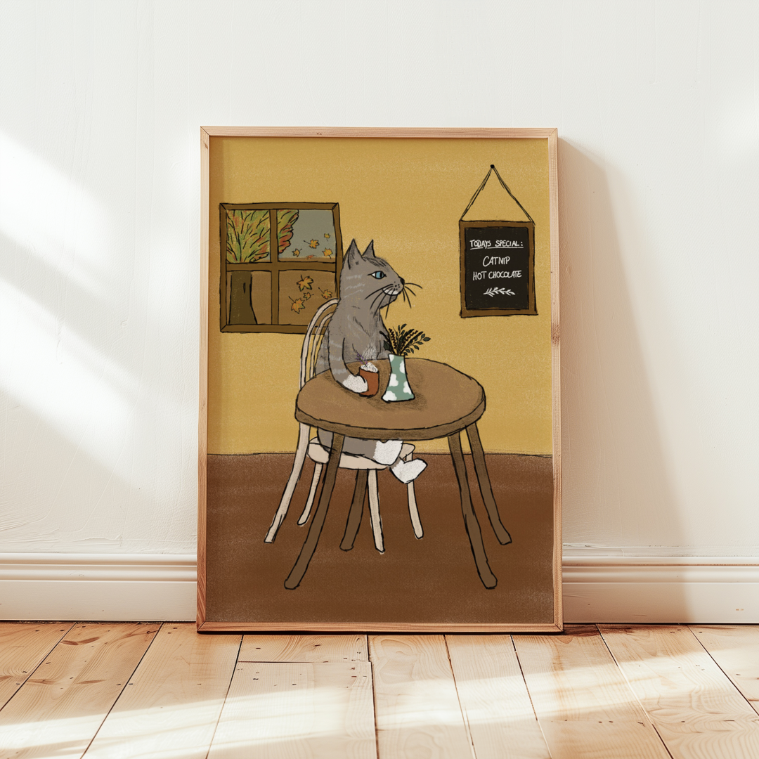 Cat Café Art Print
