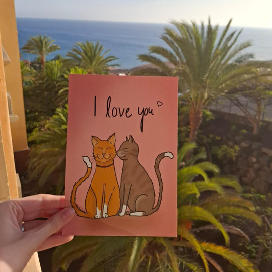 I love you Cat Postcard