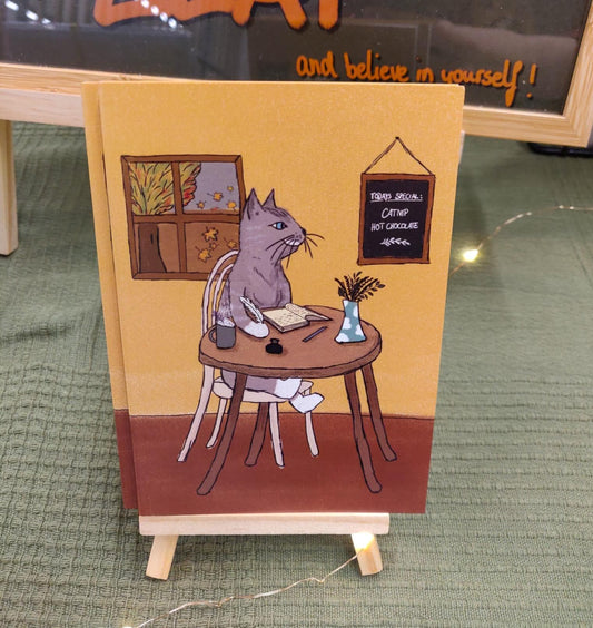 Cat writers Café notebook journaling A6