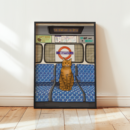 Cat Underground London Brixton Print A3