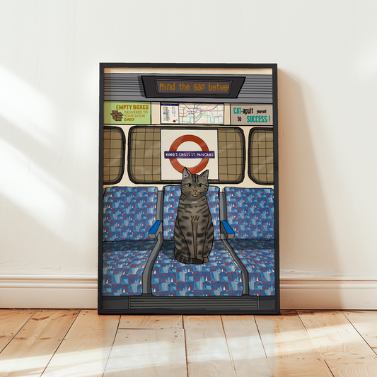 Cat Underground London Kings Cross St. Pancras grey cat
