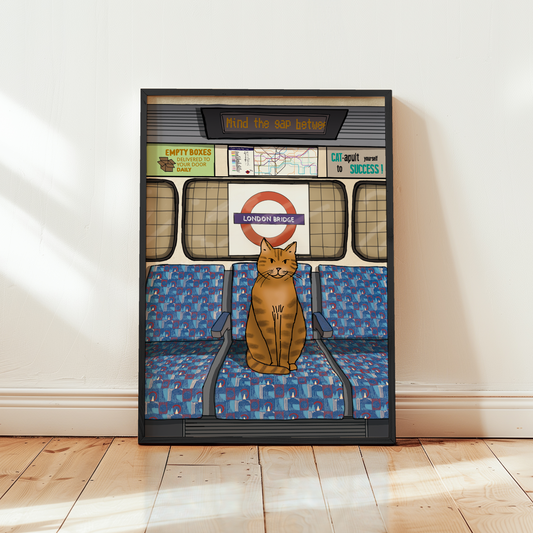 Cat Underground London Bridge Print