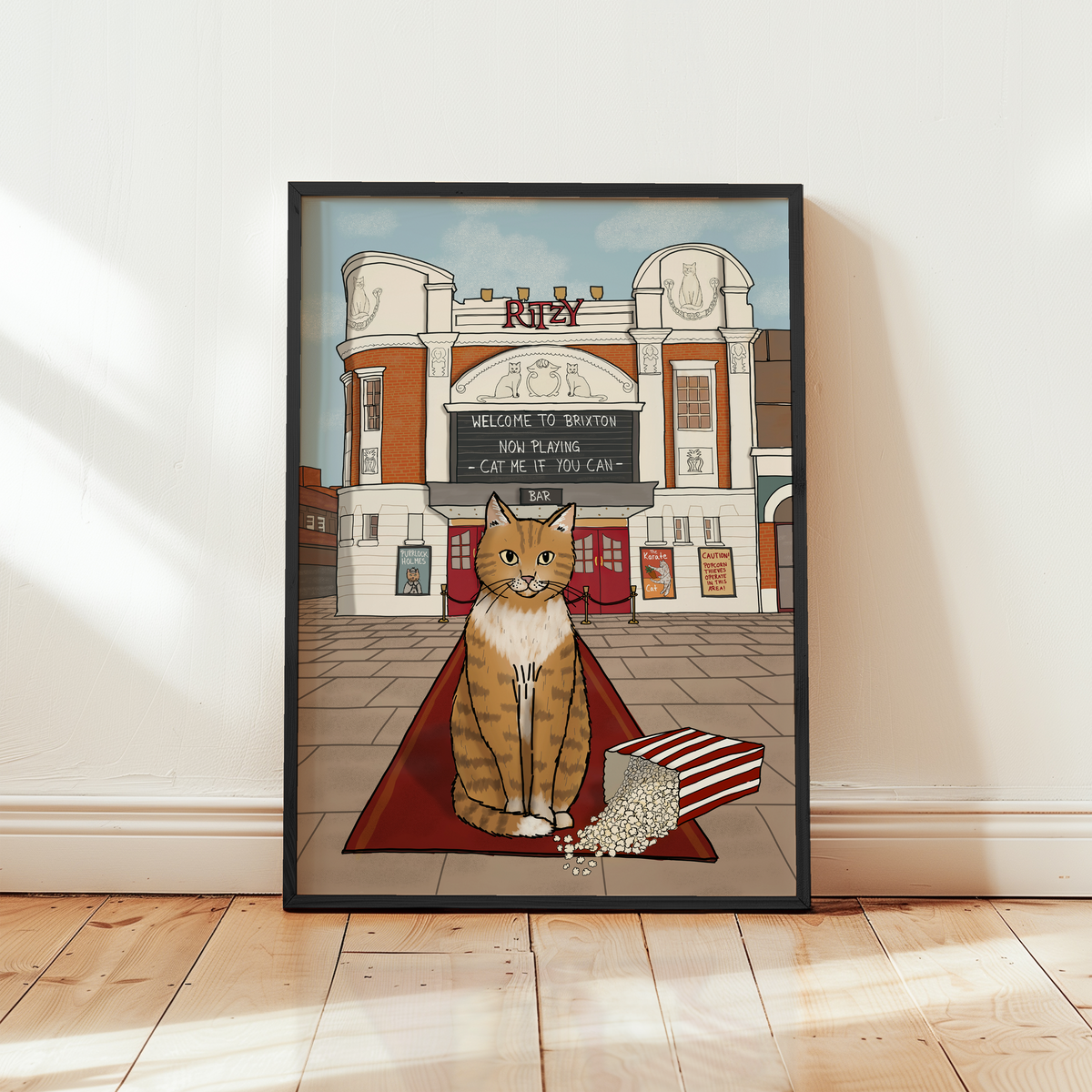 Ritzy Brixton Cinema Cat Print
