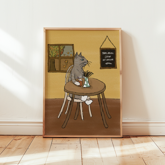 Cat Café Art Print