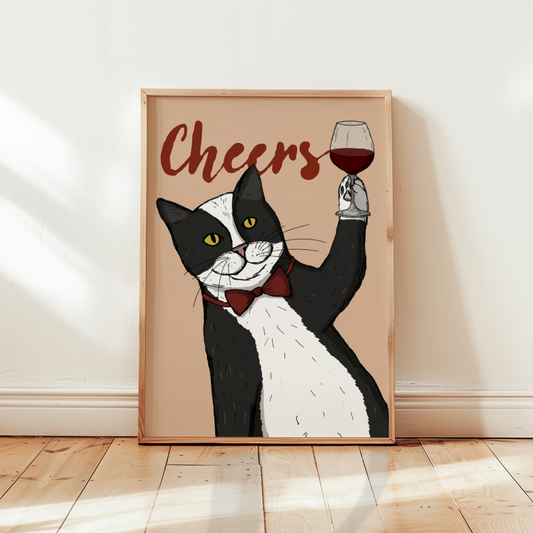 Cheers Cat Print