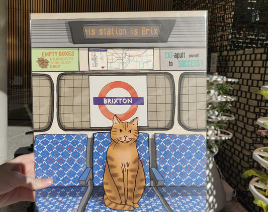 Cat Underground London Brixton Print A3